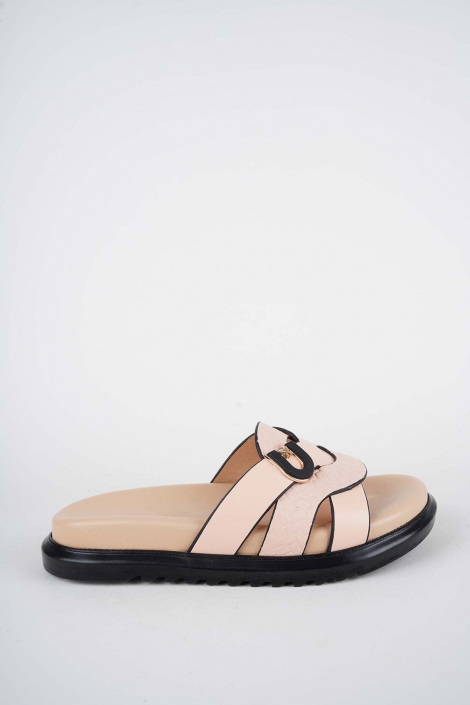 Hakiki Deri Pudra Kadın Düz Terlik 261162602