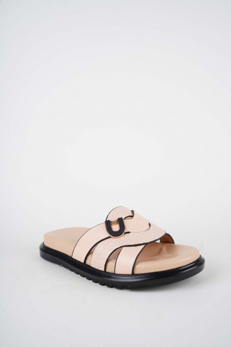 Hakiki Deri Pudra Kadın Düz Terlik 261162602