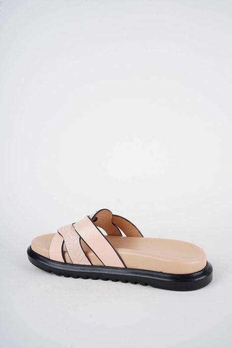 Hakiki Deri Pudra Kadın Düz Terlik 261162602
