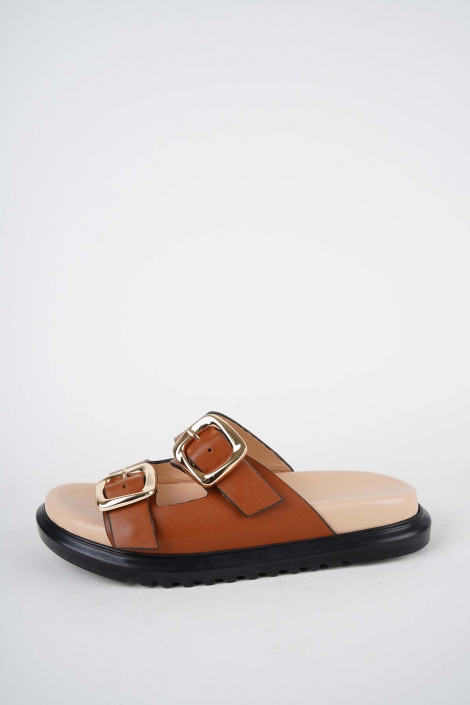 Hakiki Deri Taba Kadın Düz Terlik 261162605