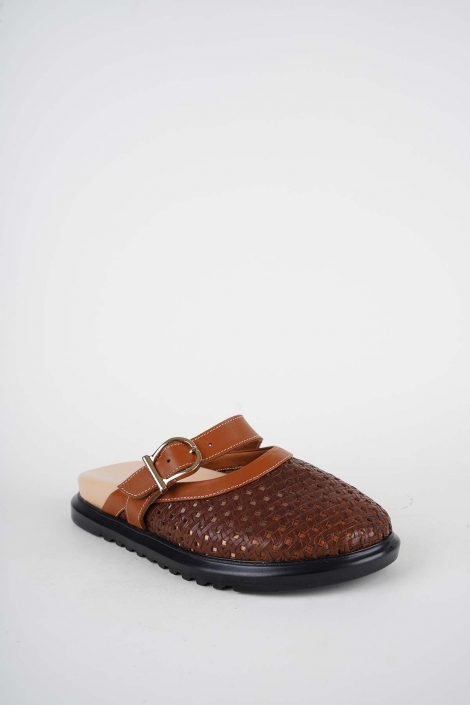 Hakiki Deri Kahve-Taba Kadın Zımbalı Sabo 261162702