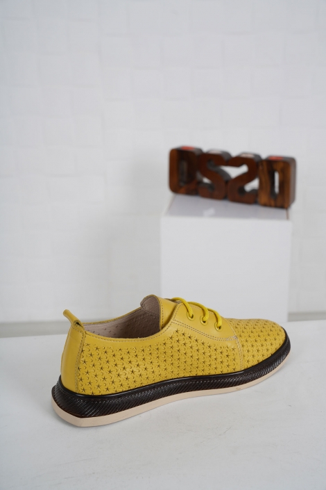 Hakiki Deri Sarı Kadın Casual Ayakkabı 231172102