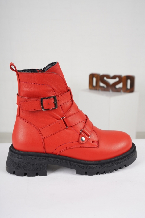 Hakiki Deri Kırmızı Kadın Spor Bot 222177202