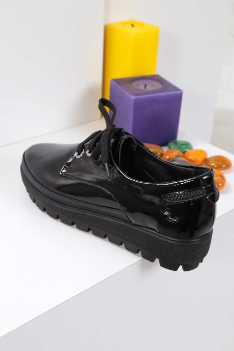 Hakiki Deri Siyah Rugan Kadın Comfort Ayakkabı 212186101