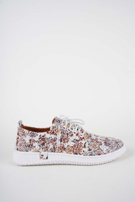 Hakiki Deri Çiçek Baskı Kadın Casual Ayakkabı 261186100