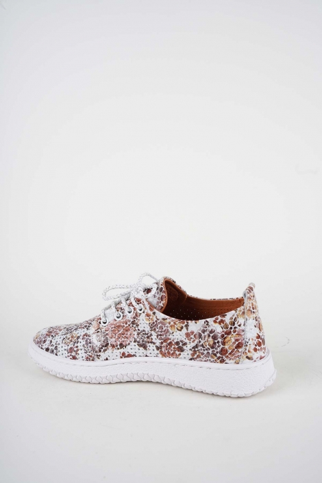 Hakiki Deri Çiçek Baskı Kadın Casual Ayakkabı 261186100