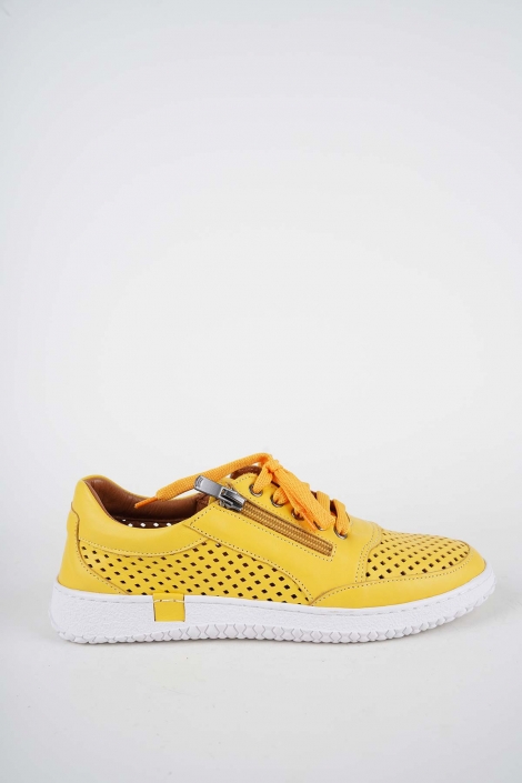 Hakiki Deri Sarı Kadın Casual Ayakkabı 261186103