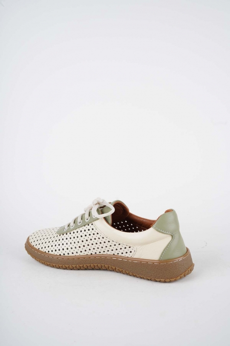 Hakiki Deri Bej-Avokado Kadın Casual Ayakkabı 261186105