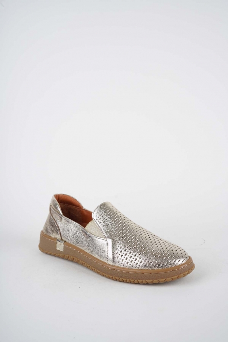 Hakiki Deri Altın Kadın Casual Ayakkabı 261186106