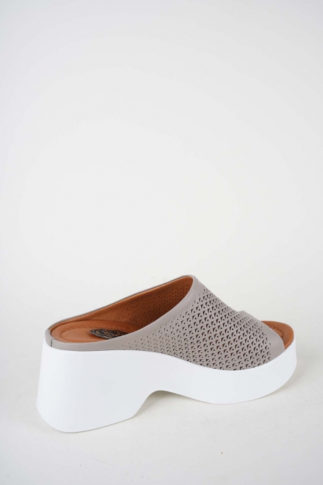 Hakiki Deri Vizon Kadın Dolgu Topuklu Terlik 261186601