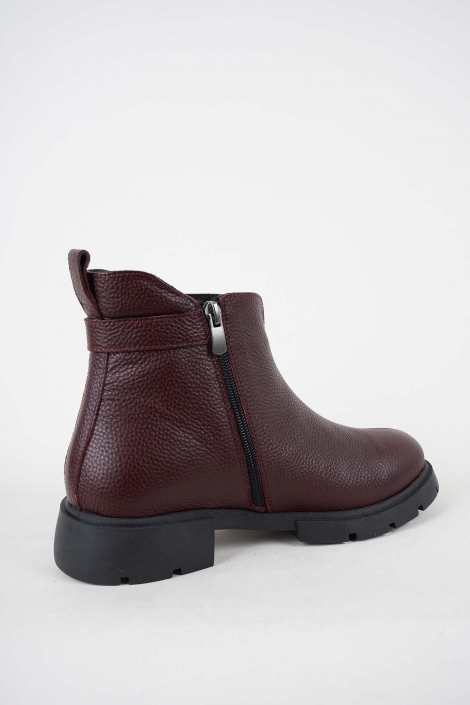 Hakiki Deri Bordo Floter Kadın Casual Bot 252189200