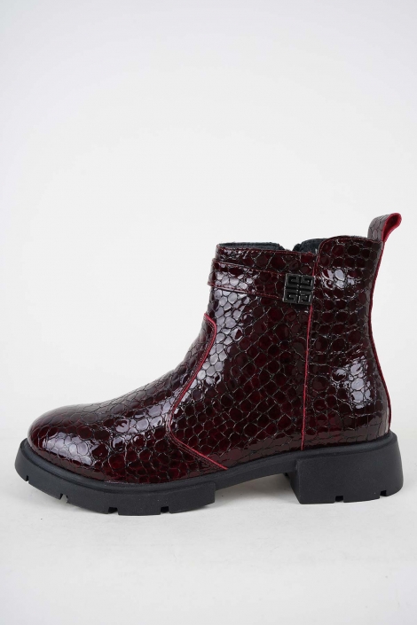 Hakiki Deri Bordo Bas.Rug. Kadın Casual Bot 252189201