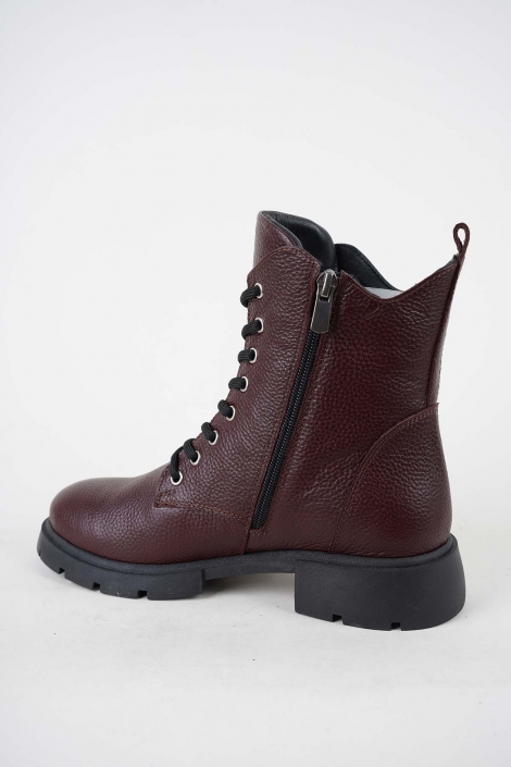 Hakiki Deri Bordo Floter Kadın Casual Bot 252189202