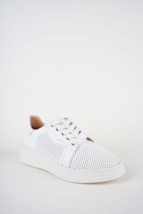 Hakiki Deri Beyaz Kadın Casual Ayakkabı 261189103