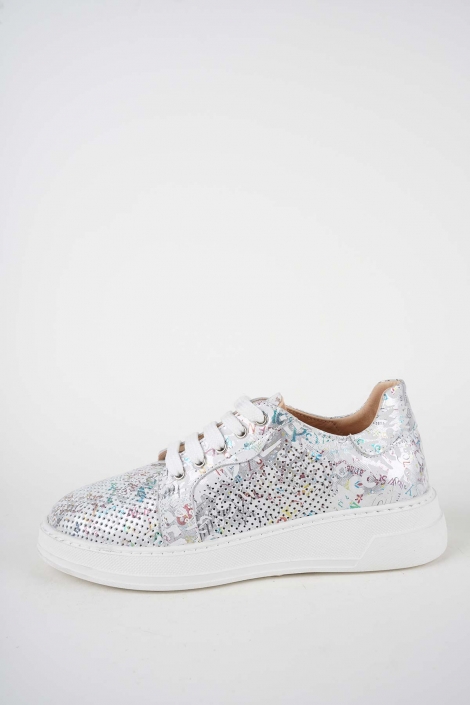 Hakiki Deri Lame Baskılı Kadın Casual Ayakkabı 261189103