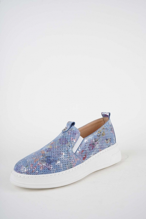 Hakiki Deri Kot Baskılı Kadın Casual Ayakkabı 261189104