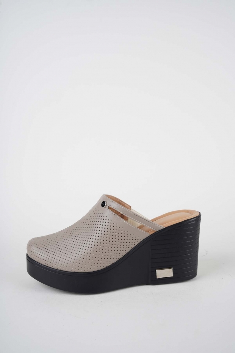 Hakiki Deri Vizon Kadın Dolgu Topuklu Sabo 261189701