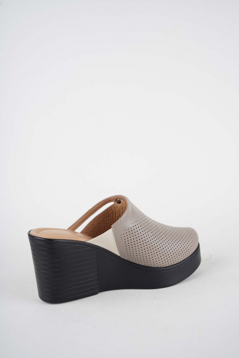 Hakiki Deri Vizon Kadın Dolgu Topuklu Sabo 261189701