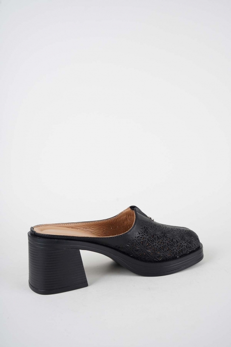 Hakiki Deri Siyah Kadın Topuklu Sabo 261189702