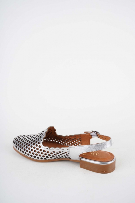 Hakiki Deri Gümüş Kadın Burun Kapalı Sandalet 251214503