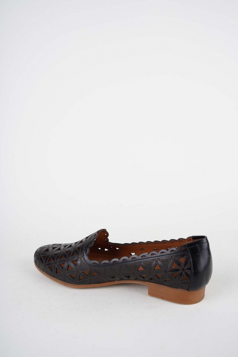 Hakiki Deri Siyah Kadın Babet Ayakkabı 261214105