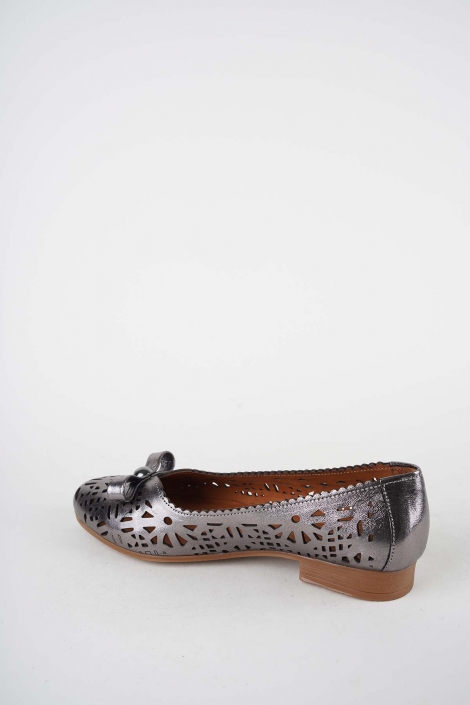 Hakiki Deri Siyah Nikel Kadın Babet Ayakkabı 261214109