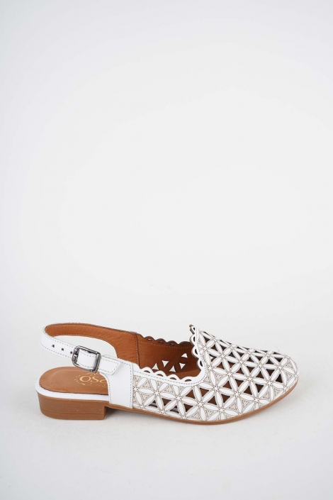 Hakiki Deri Beyaz Kadın Burun Kapalı Sandalet 261214502