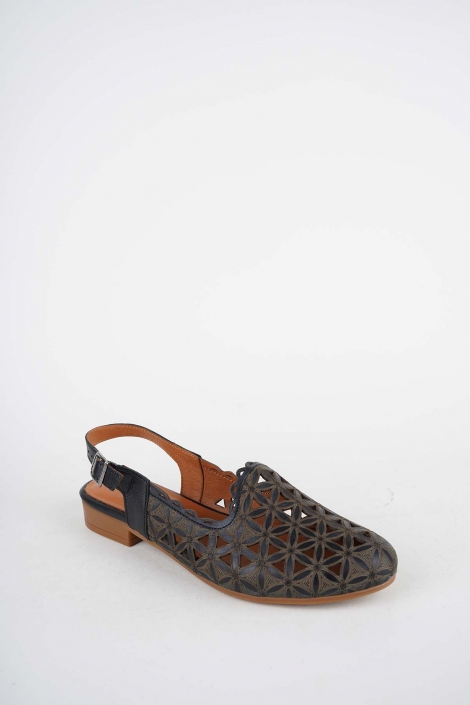 Hakiki Deri Siyah Kadın Burun Kapalı Sandalet 261214502