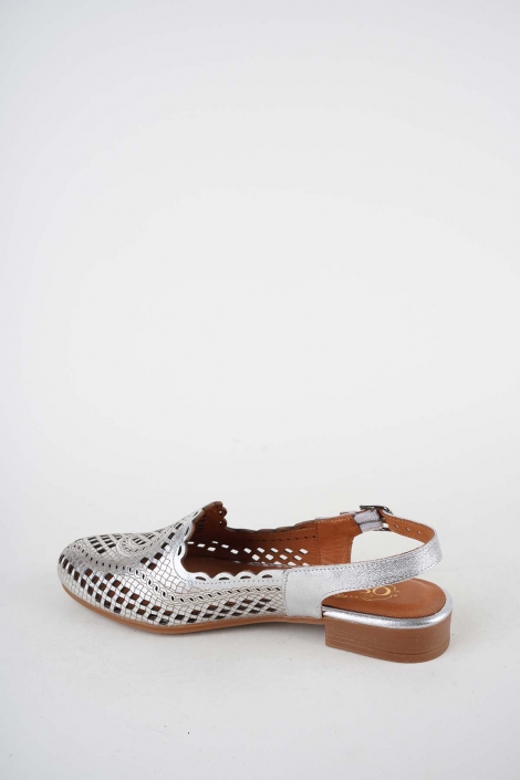 Hakiki Deri Gümüş Kadın Burun Kapalı Sandalet 261214508