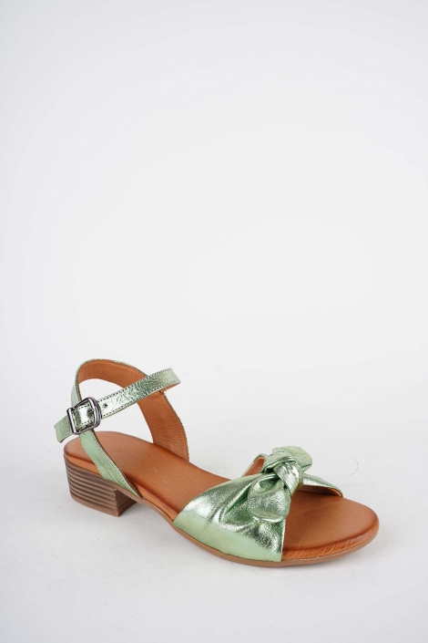 Hakiki Deri Adnan Yeşil Kadın Topuklu Sandalet 261215510
