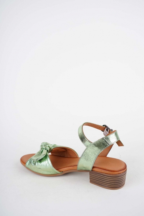 Hakiki Deri Adnan Yeşil Kadın Topuklu Sandalet 261215510
