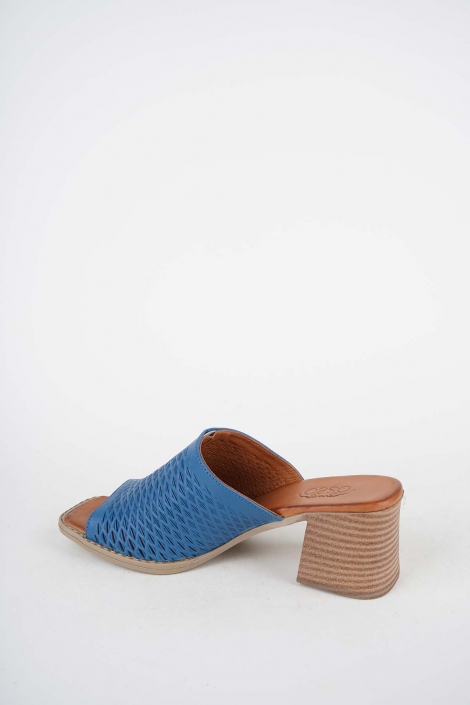 Hakiki Deri Laci Kadın Topuklu Terlik 261215601