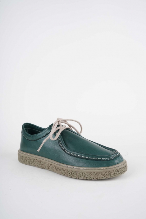 Hakiki Deri Koyu Yeşil Kadın Casual Ayakkabı 231220112