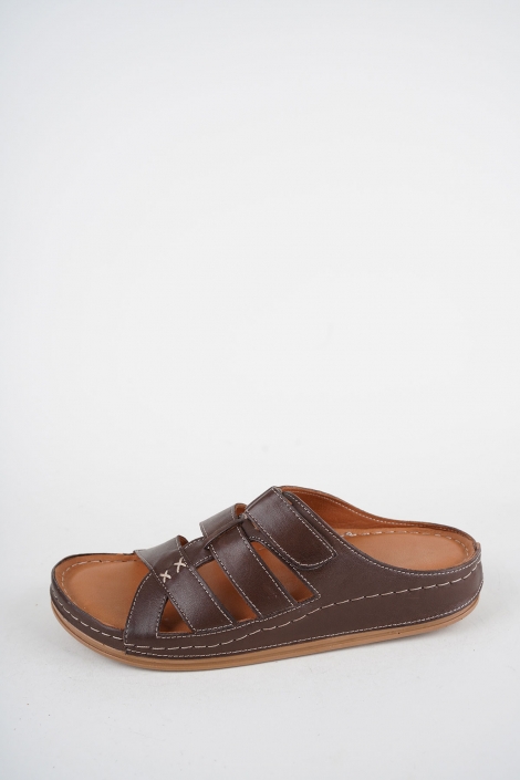 Hakiki Deri Kahve Kadın Comfort Terlik 261220603