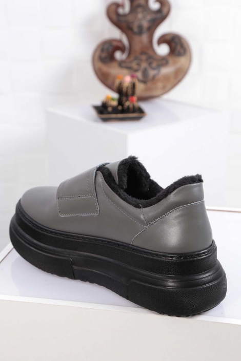 Hakiki Deri Füme Kadın Sneaker Ayakkabı 212225102