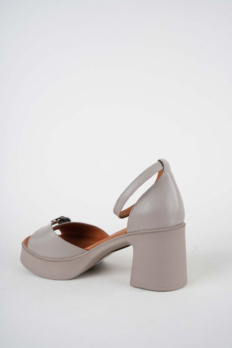 Hakiki Deri Vizon Kadın Topuklu Sandalet 261229501