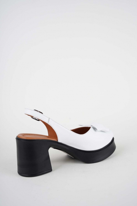 Hakiki Deri Beyaz Kadın Topuklu Sandalet 261229503