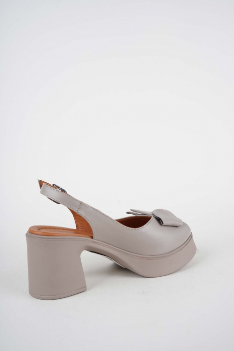 Hakiki Deri Vizon Kadın Topuklu Sandalet 261229503