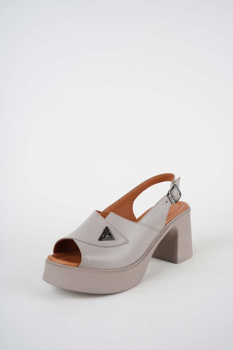 Hakiki Deri Vizon Kadın Topuklu Sandalet 261229504