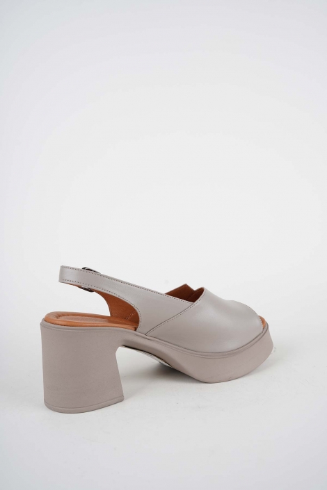 Hakiki Deri Vizon Kadın Topuklu Sandalet 261229504