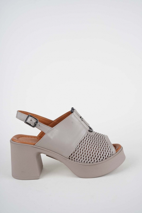 Hakiki Deri Vizon Kadın Topuklu Sandalet 261229505