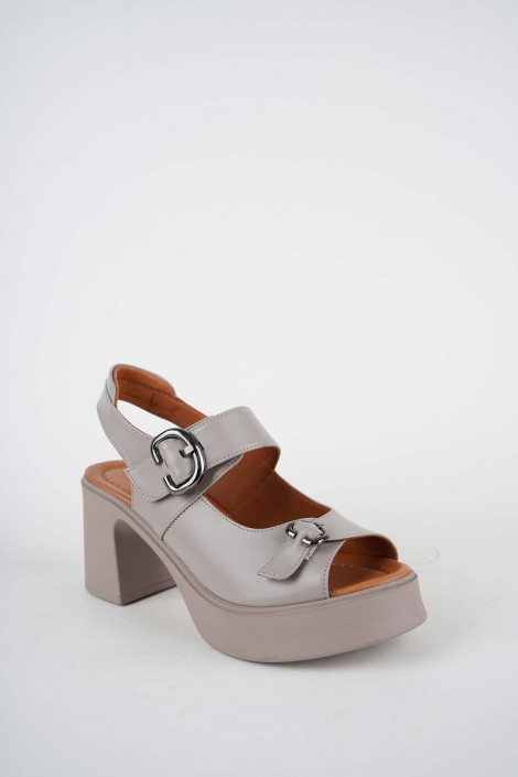 Hakiki Deri Vizon Kadın Topuklu Sandalet 261229506