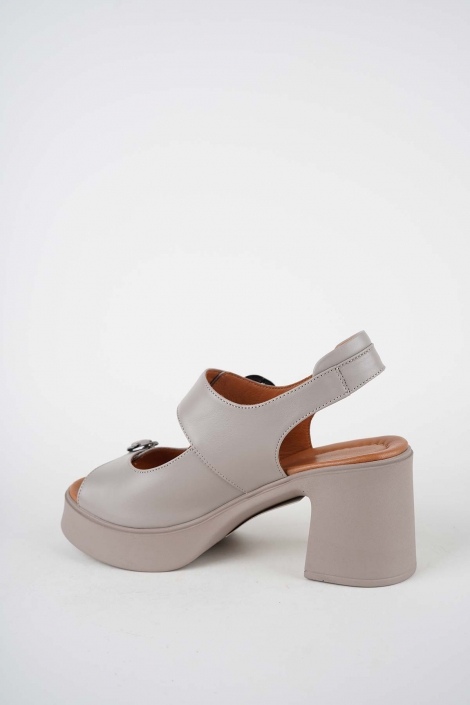 Hakiki Deri Vizon Kadın Topuklu Sandalet 261229506