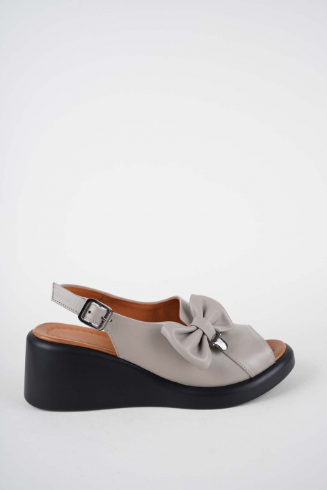 Hakiki Deri Vizon Kadın Dolgu Topuklu Sandalet 261229508