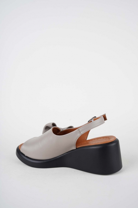 Hakiki Deri Vizon Kadın Dolgu Topuklu Sandalet 261229508