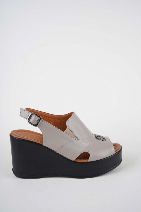 Hakiki Deri Vizon Kadın Dolgu Topuklu Sandalet 261229512