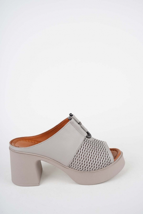 Hakiki Deri Vizon Kadın Topuklu Sandalet 261229601