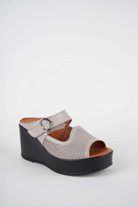 Hakiki Deri Vizon Kadın Dolgu Topuklu Terlik 261229603