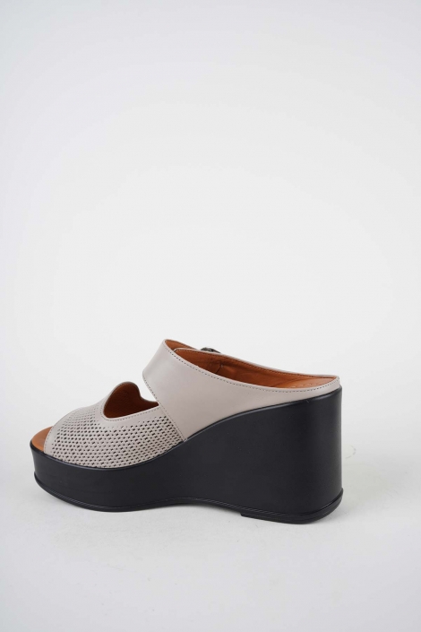 Hakiki Deri Vizon Kadın Dolgu Topuklu Terlik 261229603