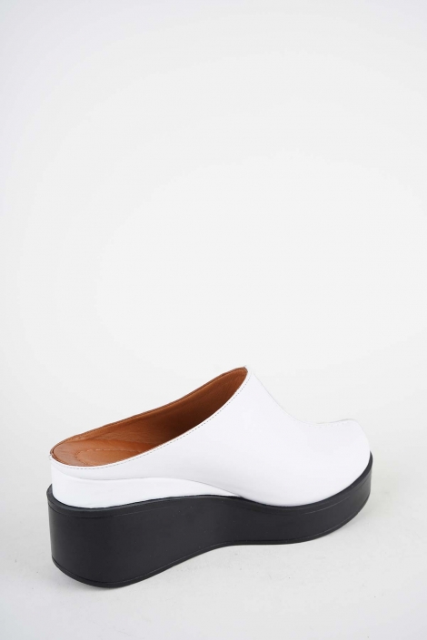 Hakiki Deri Beyaz Kadın Dolgu Topuklu Sandalet 261229701